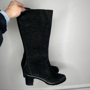Dansko Tall Riding Boot Black Suede Leather Heeled Boots EU 39